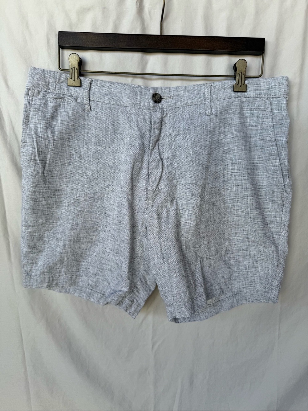 Goodfellow & Co Light Gray Flat Front Linen-Blend Shorts